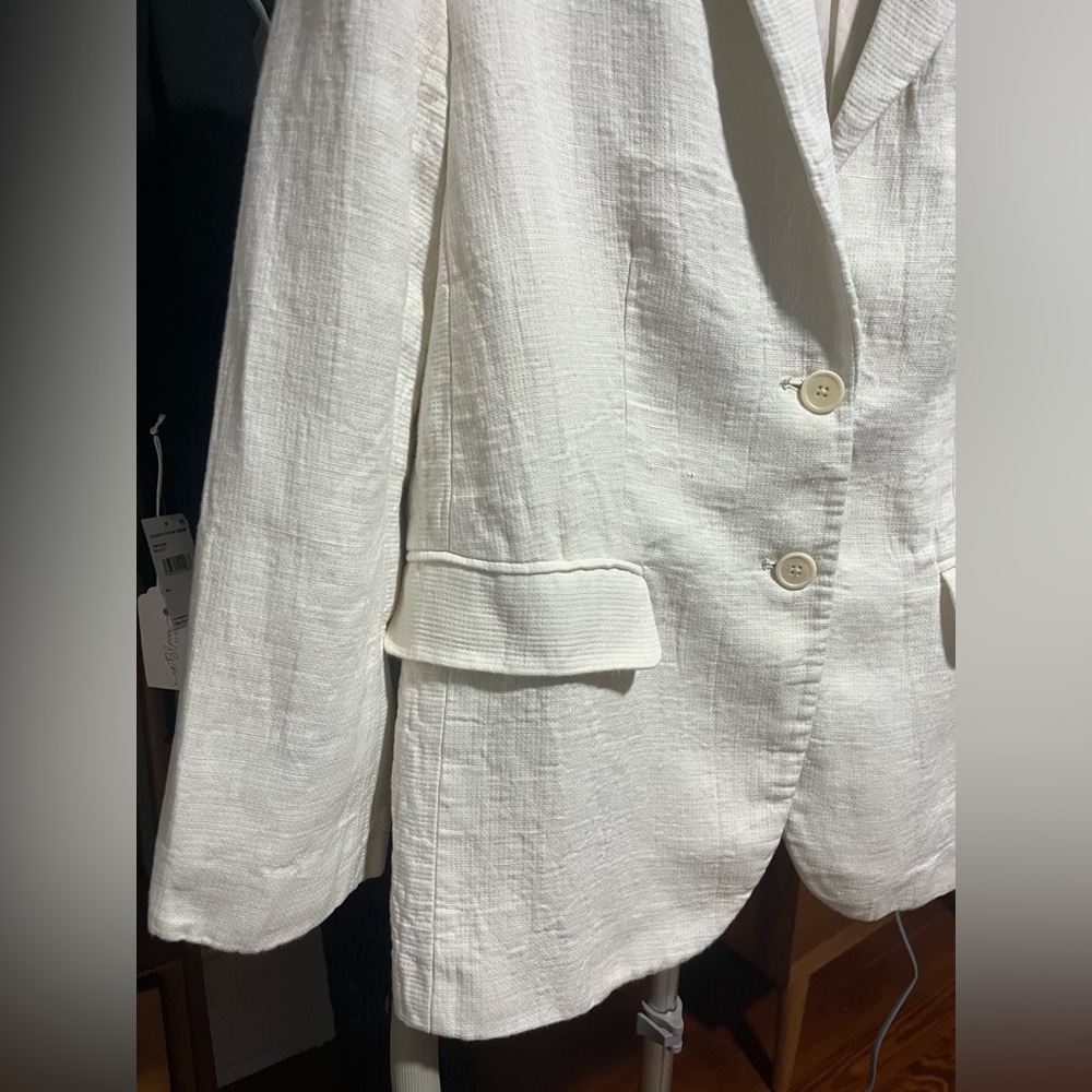 Anine Bing Quinn Oversized Linen Blazer - Off White - Size Small - Picture 8 of 12